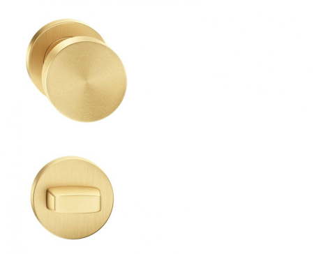 Manere - Maner usa de interior, buton, ROUND, auriu satin mat, cu rozeta buton