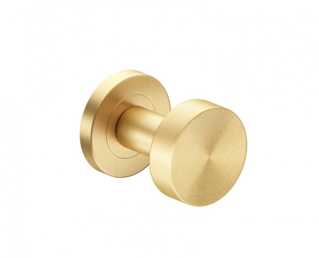 Maner usa de interior, buton, ROUND, auriu satin mat, cu rozeta buton [1]