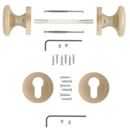 Manere - Maner usa de interior, buton, STALA, bronz patinat, cu rozeta cilindru/butuc