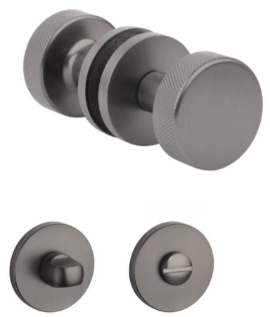 Manere - Maner usa de interior, buton, TIME, titan, cu rozeta buton