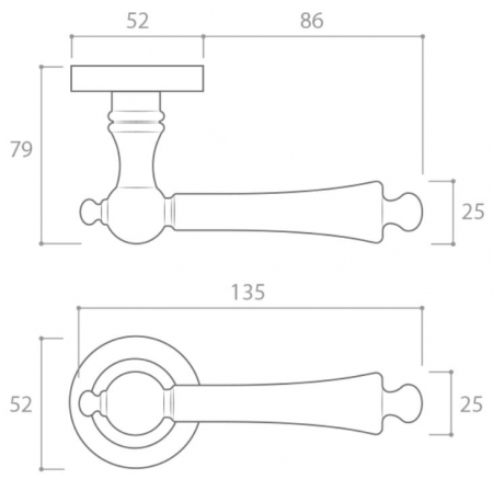 Maner usa de interior, CENTURY, negru mat, cu rozeta buton [4]