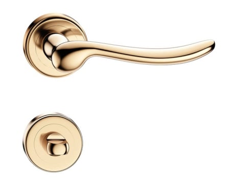 Noutati - Maner usa de interior, Classica, auriu lucios, cu rozeta buton