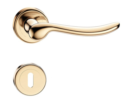 Noutati - Maner usa de interior, Classica, auriu lucios, cu rozeta cheie