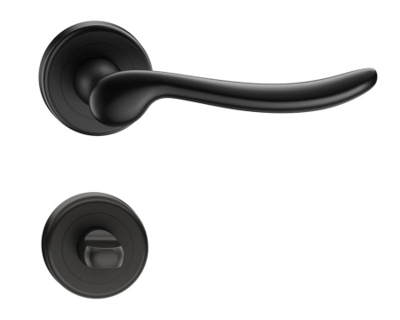 Manere - Maner usa de interior, CLASSICA, negru mat, cu rozeta buton