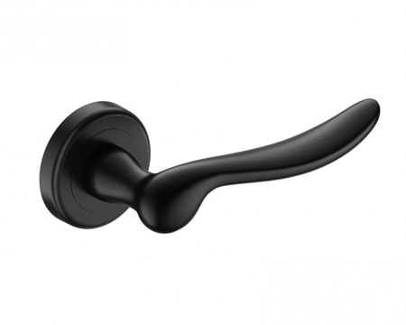 Maner usa de interior, CLASSICA, negru mat, cu rozeta buton [1]