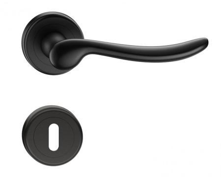 Manere - Maner usa de interior, CLASSICA, negru mat, cu rozeta cheie