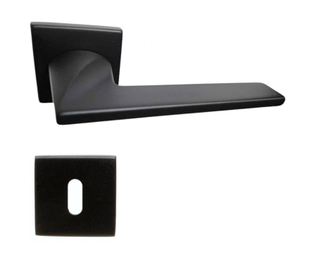 Noutati - Maner usa de interior, NOVE, negru mat, cu rozeta cheie