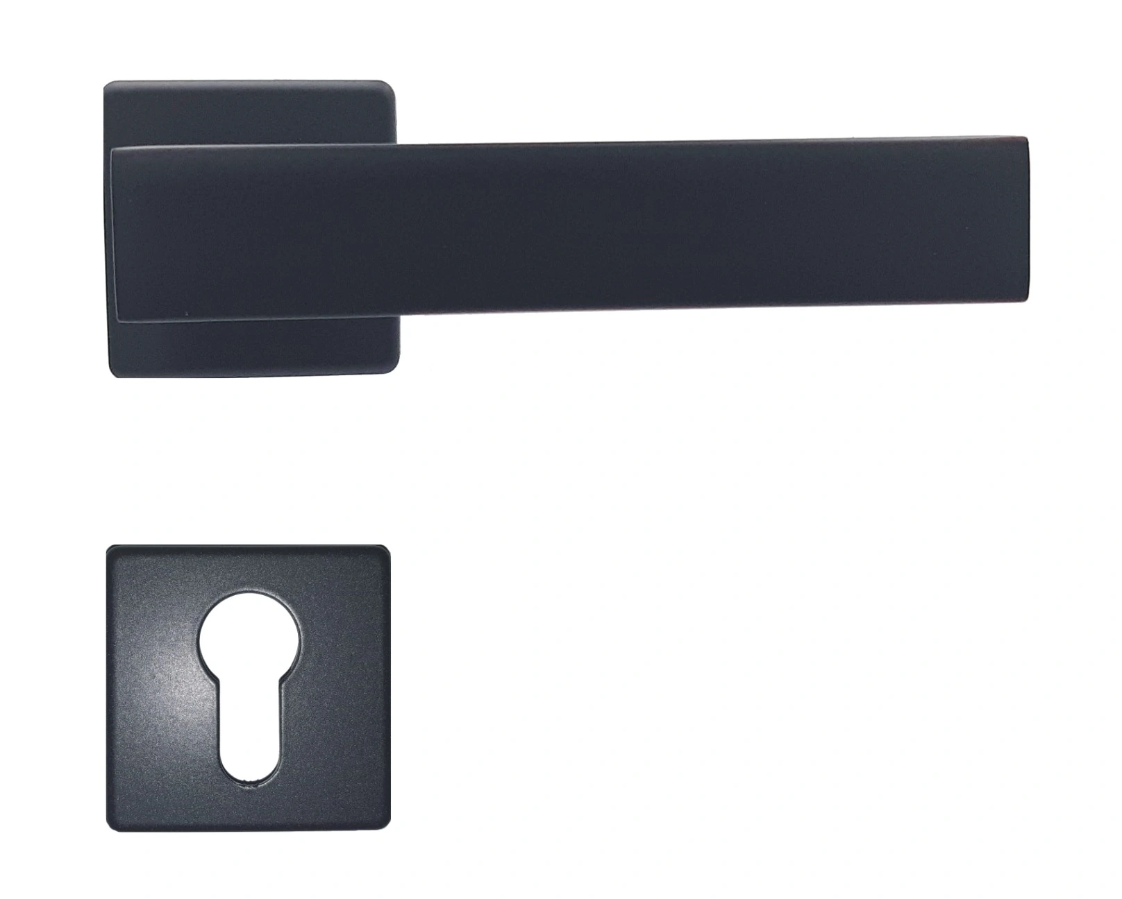 Manere - Maner usa de interior, CLIO 7mm, negru mat, cu rozeta cilindru/butuc