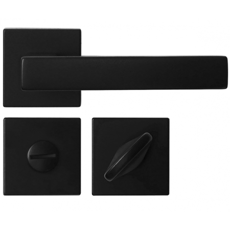 Manere - Maner usa de interior, Clio, negru mat, cu rozeta buton