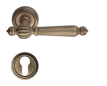 Manere - Maner usa de interior, DEMETRA, bronz mat, cu rozeta cilindru/butuc