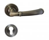 Manere - Maner usa de interior, COMETA, bronz mat, cu rozeta cilindru/butuc