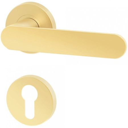 Manere - Maner usa de interior, COMFY, auriu mat, cu rozeta cilindru/butuc