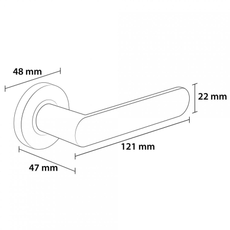 Maner usa de interior, COMFY, negru mat, cu rozeta buton [4]