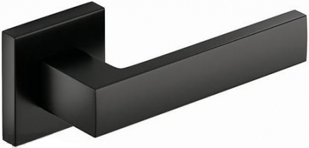 Maner usa de interior, CUBE, negru mat, cu rozeta cheie [1]