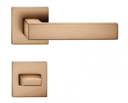 Manere - Maner usa de interior, CUBE, maro deschis, cu rozeta buton