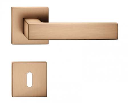 Manere - Maner usa de interior, CUBE, maro deschis, cu rozeta cheie