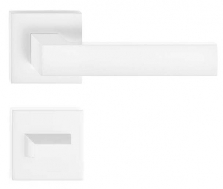 Manere - Maner usa de interior, CUBE SLIM, alb, cu rozeta buton