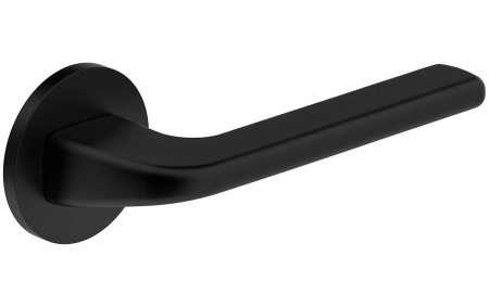 Maner usa de interior, DIVA R, negru mat, cu rozeta buton [1]