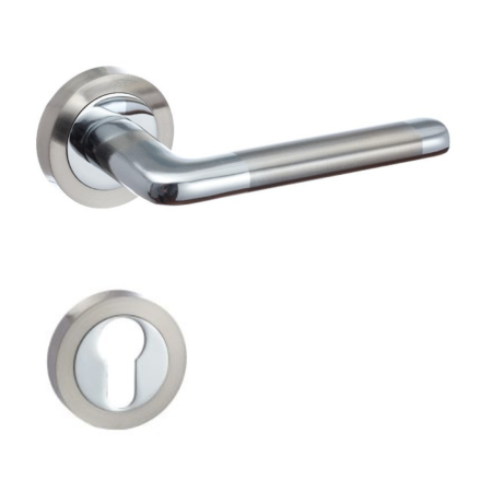 Manere - Maner usa de interior, Elizabeth, crom nichel mat, cu rozeta cilindru/butuc