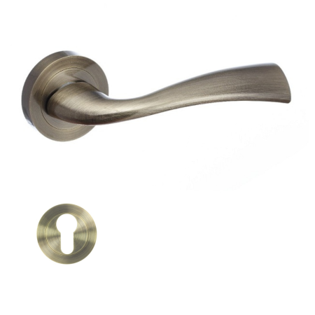 Manere - Maner usa de interior, Fly, bronz lacuit, cu rozeta cilindru/butuc