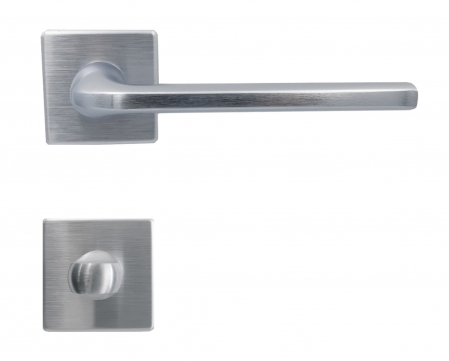 Manere - Maner usa de interior, HOLIDAY, crom satin, cu rozeta buton