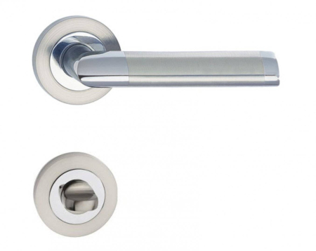 Manere - Maner usa de interior, Jaro, crom nichel mat, cu rozeta buton