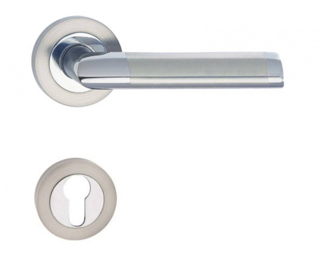 Manere - Maner usa de interior, Jaro, crom nichel mat, cu rozeta cilindru/butuc