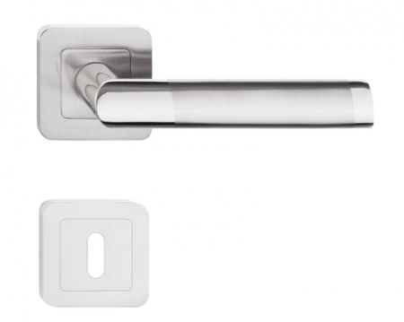 Manere - Maner usa de interior, Jaro-Q, crom nichel mat, cu rozeta cheie