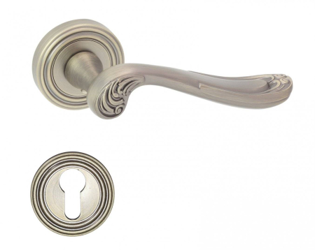 Manere - Maner usa de interior, Luiza, bronz mat, cu rozeta cilindru/butuc