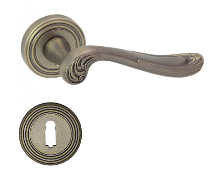 Maner usa de interior, Luiza, bronz mat, cu rozeta cheie