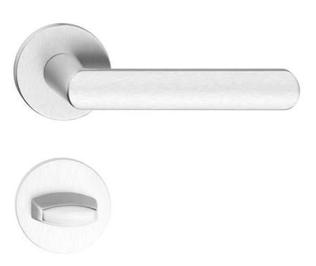 Manere - Maner usa de interior, LUNA R, crom satin, cu rozeta buton