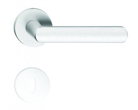 Manere - Maner usa de interior, LUNA R, crom satin, cu rozeta cheie