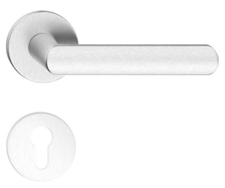 Manere - Maner usa de interior, LUNA R, crom satin, cu rozeta cilindru/butuc