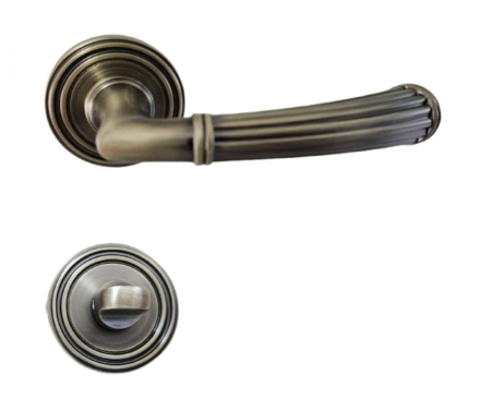 Noutati - Maner usa de interior, Cometa, bronz mat, cu rozeta rotunda buton