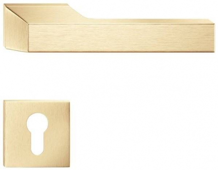 Manere - Maner usa de interior, MAXIMA, auriu satin mat, cu rozeta cilindru/butuc