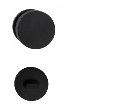Manere - Maner usa de interior, buton, FIORO, negru mat, cu rozeta buton