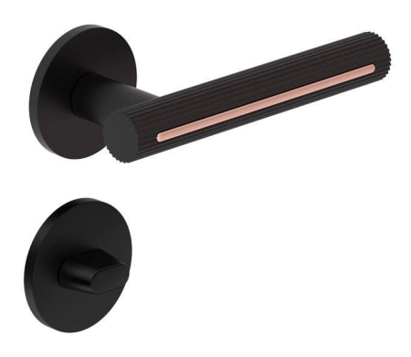 Manere - Maner usa de interior, MODERNO, negru cupru, cu rozeta buton