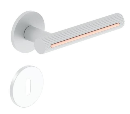 Manere - Maner usa de interior, MODERNO, alb cupru, cu rozeta cheie