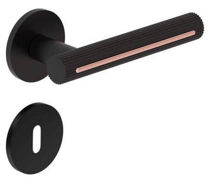 Manere - Maner usa de interior, MODERNO, negru cupru, cu rozeta cheie