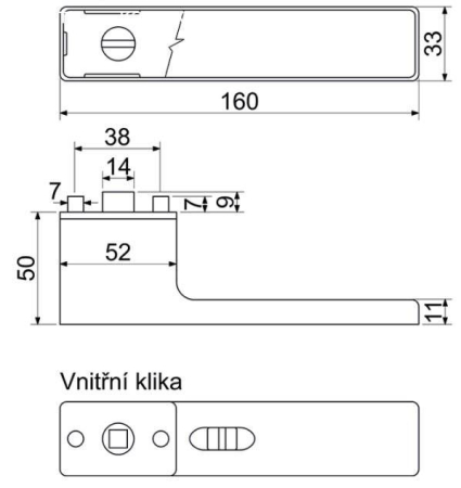 Maner usa de interior, LOCKO, cu locator, negru mat, dreapta [4]
