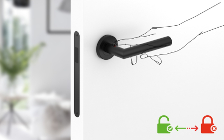 Maner usa de interior, NOVA CLICK, negru mat, dreapta [4]