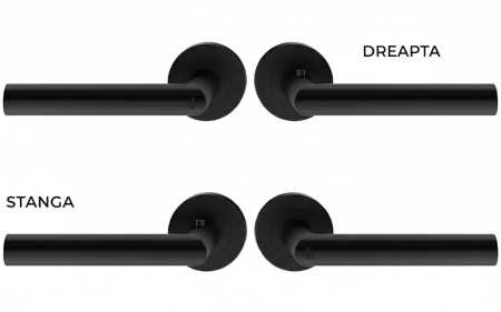 Maner usa de interior, NOVA CLICK, negru mat, dreapta [1]