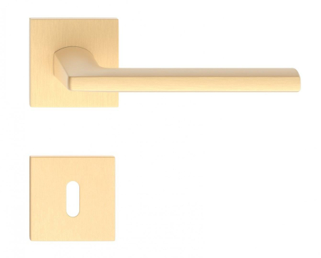 Manere - Maner usa de interior, ATRE Q, auriu satin, cu rozeta cheie