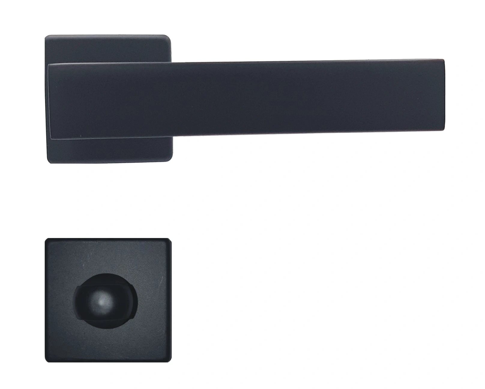 Manere - Maner usa de interior, CLIO 7mm, negru mat, cu rozeta buton