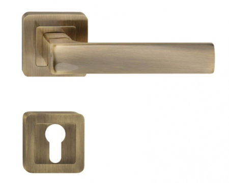 Manere - Maner usa de interior, OFFICE, bronz, cu rozeta cilindru/butuc