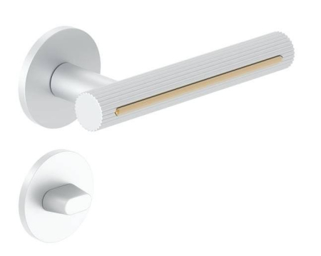 Manere - Maner usa de interior, MODERNO, alb auriu, cu rozeta buton