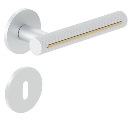 Manere - Maner usa de interior, MODERNO, alb auriu, cu rozeta cheie