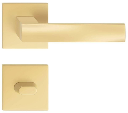 Manere - Maner usa de interior, OFFICE, auriu satin, cu rozeta buton