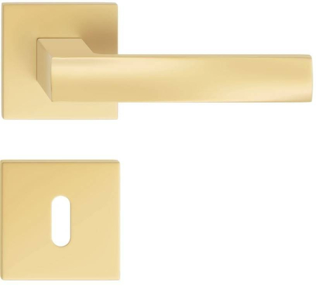 Manere - Maner usa de interior, OFFICE, auriu satin, cu rozeta cheie