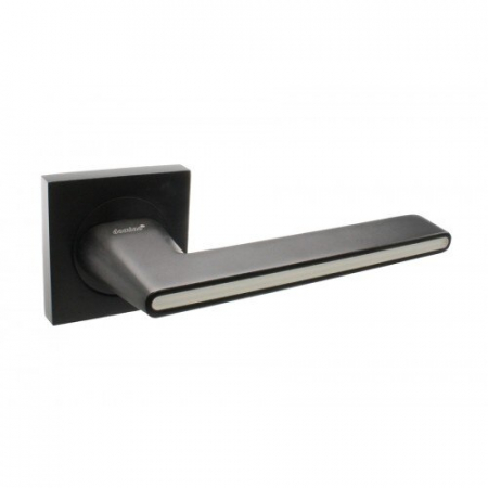 Manere - Maner usa de interior, ONYX, negru alb, cu rozeta metalica
